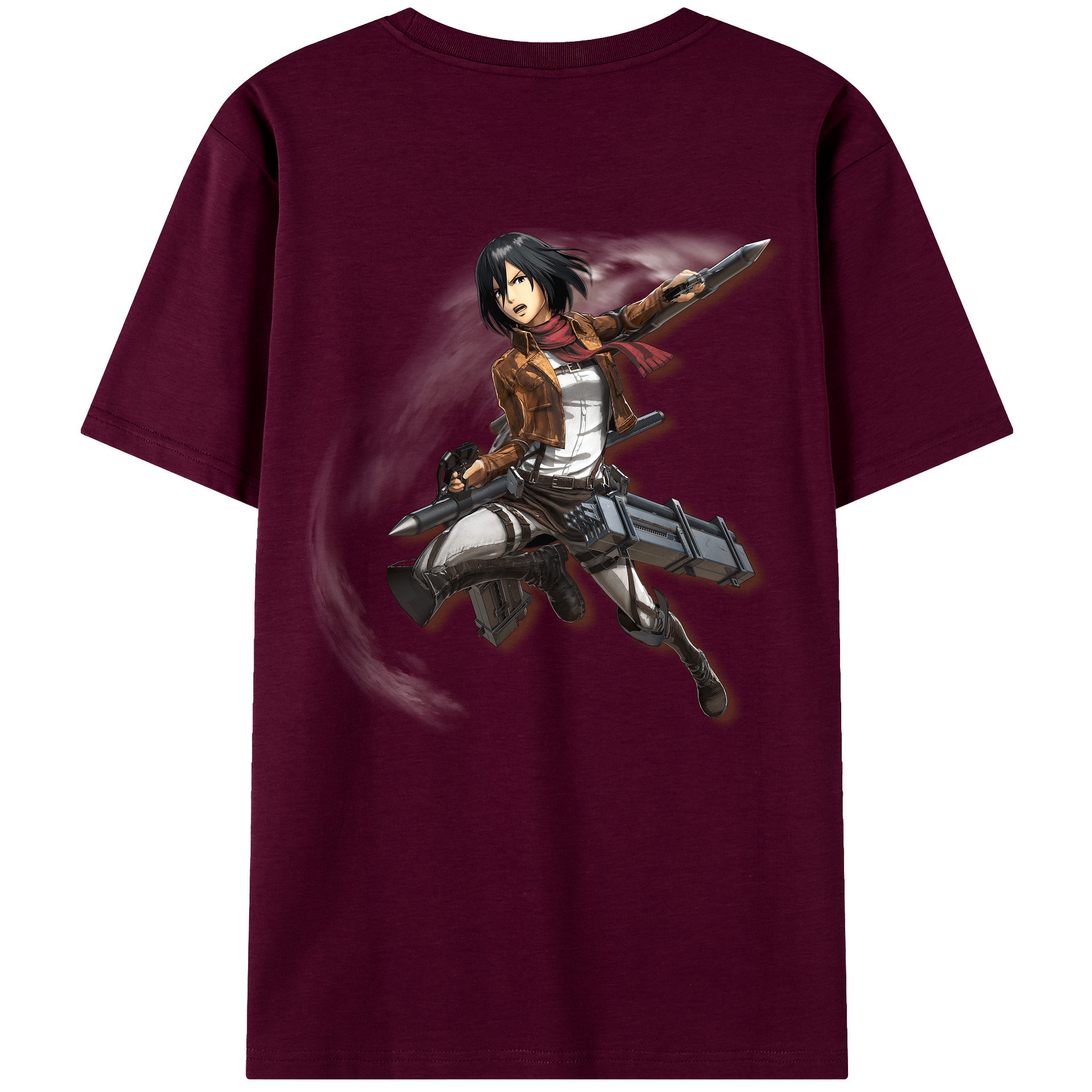 （画像用） 進撃の巨人 ミカサ·アッカーマン Attack on Titan Mikasa Ackerman レディース半袖Tシャツ(バックプリント)